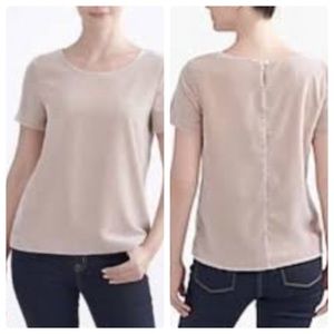 J. Crew Factory Tan Crushed Velvet T-Shirt Top